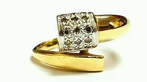 Handmade 14K White & Yellow Gold Excellent Diamonds Fancy Ring Bridle Jewelry - Foto 1 di 3