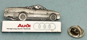 Audi Pin Audi Cabrio silbern weiss massiv - Maße 42x20mm - Bild 1 von 1