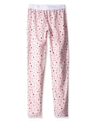 Hot Chillys Youth Pepper Skins Bottom in Hearts Print - Size Large - Image 1 of 3