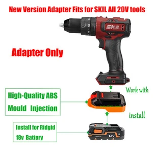 1x Adaptor Suitable for Ridgid 18v slide-in Li-Ion Battery To for SKIL 20v Tools - Picture 1 of 7