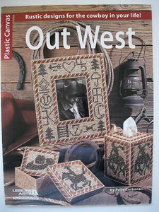 Leisure Arts 6069 OUT WEST plastic canvas leaflet 8pg 2013 Polly Carbonari - Picture 1 of 3