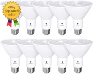 10 Pack PAR30 Outdoor LED Flood Light Bulb 12W 100 Watt Equivalent 900 Lumens Di - Picture 1 of 12