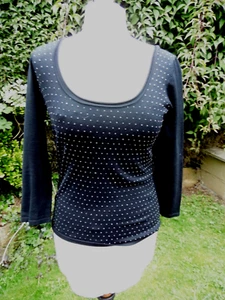 Armani Collezioni Seidenmischung Schwarz Perlen Top 44 - Bild 1 von 5