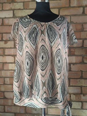 Debenhams Chiffon Geometric Sheer Blouse Size 14 - Image 1 of 3