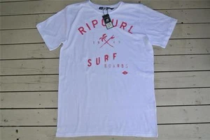 Ripcurl T-Shirt NEW L White/Red Retro Logo Classic Palm Tee SURFWEAR rrp$45.99 - Picture 1 of 1