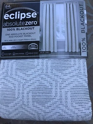 Keeco Eclipse Absolute Zero 100% Blackout Rod Pocket Panel Jolie Grey 40" x 84" - Image 1 of 2