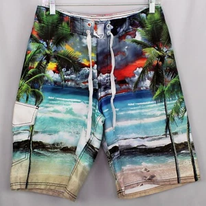 OP Men's Size 30 Swim Shorts Multicolor Tropical Beach Design - Picture 1 of 12