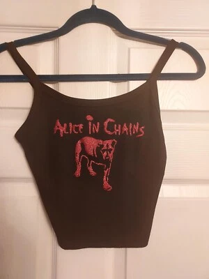 Alicia en Cadenas Crop Top Alicia en Cadenas Camiseta sin Mangas Camisa Aic XS-XL Recortada a Mano Foto 1 de 2