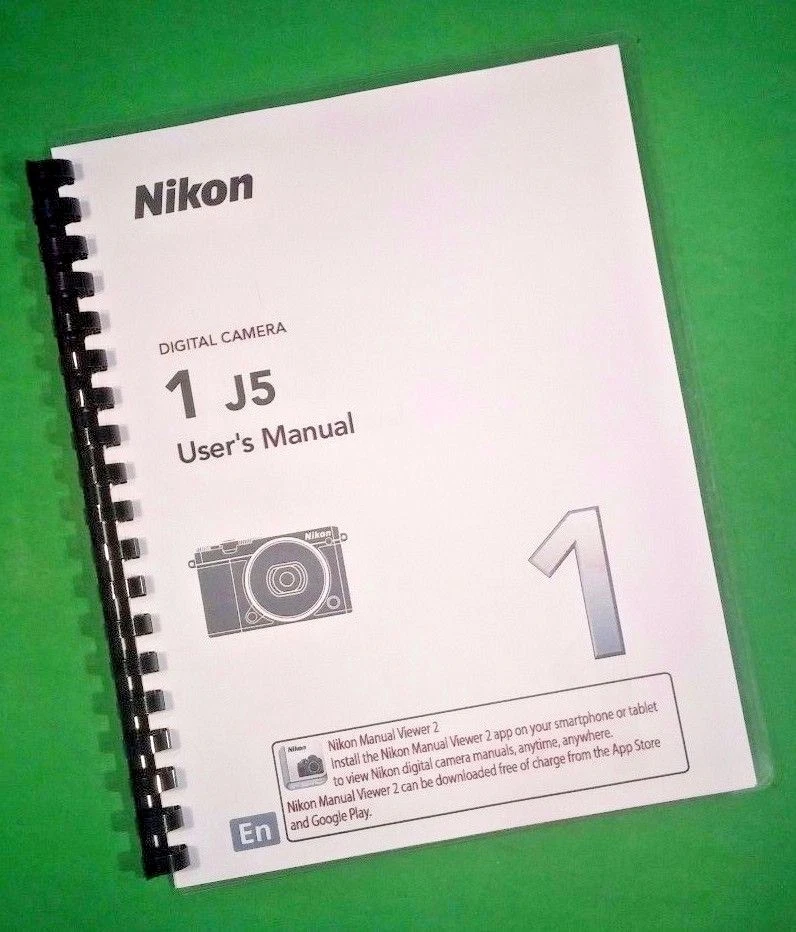 Owners Manual for Nikon 1 J5 Camera 160 Pages W/Clear Covers! - Image 1 of 1