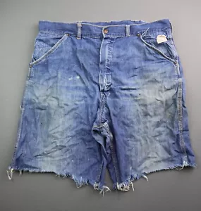 Jeans Sears vintage anni 50 abbigliamento da lavoro taglio invecchiato taglia 34x8 cerniera mosca - Foto 1 di 11