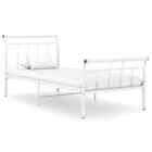 Bedroom Bed Frame White Metal 90x200 cm Good Quality