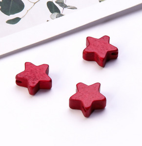 DIY 30pcs wooden Polished Star Beads Beaded Hairpin Headwear accessories 15mm