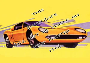 MATCHBOX 33 LAMBORGHINI MIURA 1970 LESNEY ART REPRO A3 POSTER PRINT - Picture 1 of 1