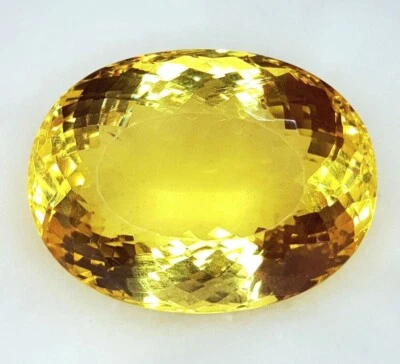 Certified Citrine Loose Gemstone 180+ Ct Pendent Size Transparent Oval Cut A472 - Image 1 of 4