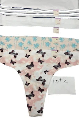 Lot #2 of 5 pc.Juniors' SO Bonded Cotton Thong Panty SO83-005 Multi Color Sz.XL - Image 1 of 4