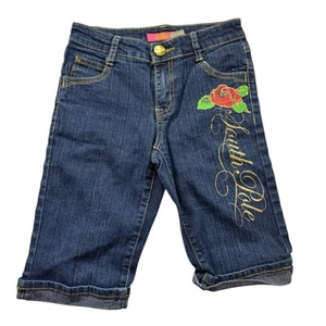 South Pole Youth Girls 10 Jean Blue Capri Pants Vintage Y2K 90s Denim Logo - Picture 1 of 10