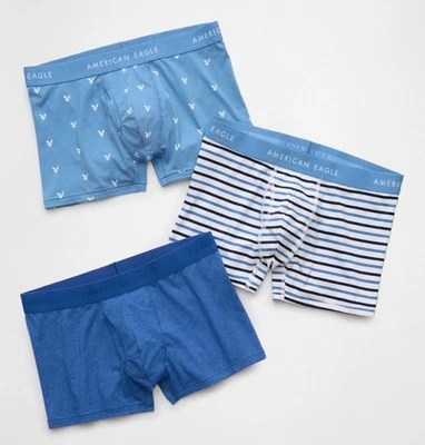 Paquete de 3 calzoncillos boxer clásicos de 3" American Eagle AEO para hombre Foto 1 de 3