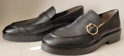 Stuart Weitzman Brenna Horsebit Black Leather Loafer Shoes Slip-on 40/US 9.5B - Image 1 of 4