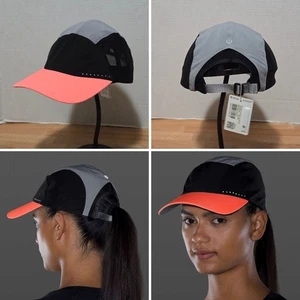 Lululemon Fast Free Run Hat Elite Mesh Running Rhino Grey Black Sunset  Women’s - Picture 1 of 15