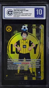CCIC 10 Gem Mint One Piece x BVB Borussia Dortmund Promo Monkey D Luffy ST13-003 - Picture 1 of 2