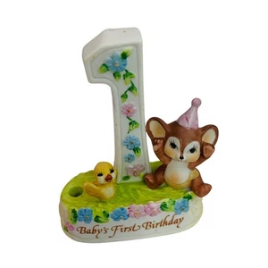Portacandele ceramica primo compleanno George Good Babys vintage pulcino topo - Foto 1 di 6