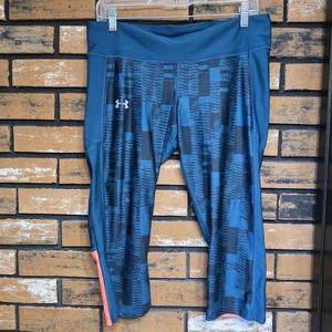 Under Armour Cropped Leggings Damen XL türkis kariert Kompression Wärmeausrüstung - Bild 1 von 8
