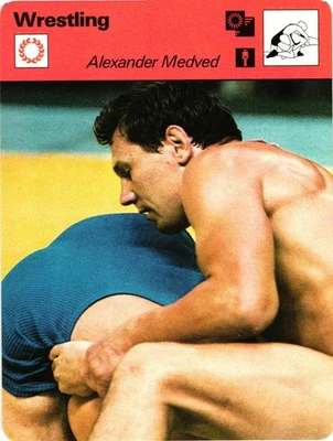 Tarjeta deportiva #15-08 ALEXANDER MEDVED Rusia Olimpiadas Lucha Libre Foto 1977 Foto 1 de 2