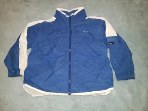 Nike Vtg 90s Royal Blue White Track Jacket Windbreaker Full Zip Youth Medium (6) - Picture 1 of 5