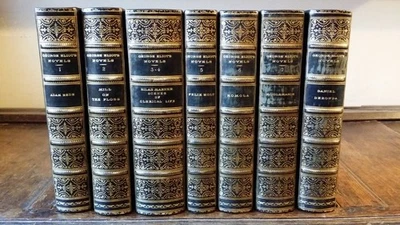 1890 WORKS GEORGE ELIOT NOVELS - FINE LEATHER BINDINGS - BLACKWOOD - 8 VOLS IN 7 - Image 1 of 4