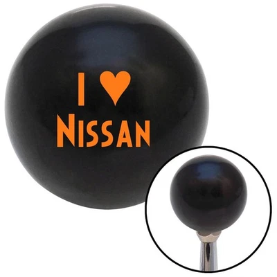 Orange I <3 for NISSAN Black Shift Knob w/ M16x1.5 Insert Shifter Auto Manual - Image 1 of 4