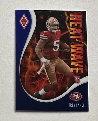 2021 Panini Phoenix Heat Wave Blue #15 Trey Lance /35 RC rookie #X3815 - Image 1 of 2