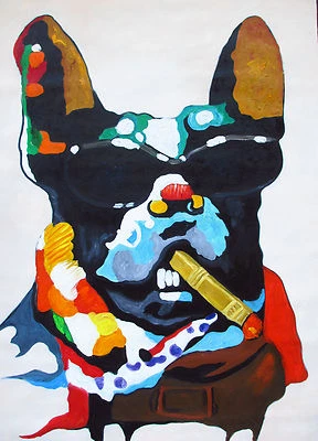 Dog Art A0 Poster Painting Original Modern Pop  art paper for glass frame - Image 1 of 4