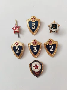 Vintage USSR Soviet Union Soviet Red Army Military Metal Pin Badge Set 7 #5 - Picture 1 of 4