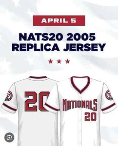 WASHINGTON NATIONALS - NATS20 2005 Replica Jersey - 4/5/25 SGA - Large - NEW - Picture 1 of 2