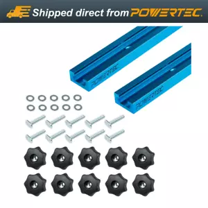 Powertec 71889 2 Stck. doppelt geschnittenes Profil Universal T-Track (36") und 10er-Pack-Knöpfe - Bild 1 von 8