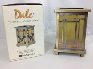 Dale Tiffany Style Iridescent Pearl Glass Metal Votive Candle Holder NEW  - Picture 1 of 5