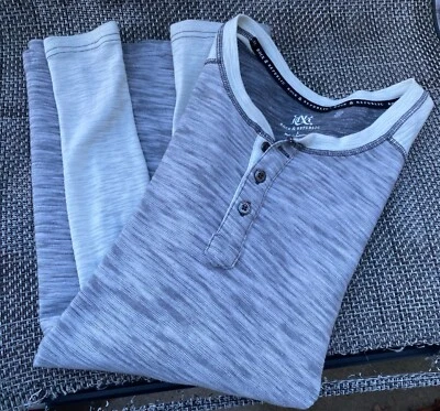 ~Camisa masculina Rock & Republic manga curta cinza marfim texturizada~LRG~RARA!~ - Imagem 1 de 4