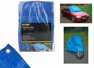 Heavy Duty Multi Purpose Tarpaulin Cover Ground Camping Tarp Sheet With Eyelets  - Picture 1 of 4