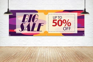 BIG SALE UP TO 50% OFF Generic Vinyl Banner Sign Retail Shop Storefront Display - Picture 1 of 7