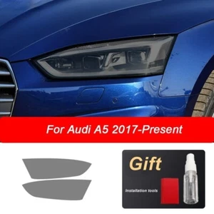 2x Black TPU Headlight Tint Film Cover Stickers for A5 (2017-present) - Picture 1 of 5