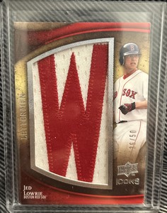 2009 Upper Deck Icons Lettermen #IL-LO I Jed Lowrie Red Sox /50 (corner Damage)