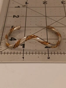 SIGNED VINTAGE Renee Lepre Cuff Bracelet Mixed Metals Unisex Jewelry DIFFERENT! - Picture 1 of 6