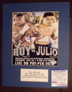 ROY JONES JR BOXING CHAMPION HAND SIGNED COLOR 8X10 IN 11X14 MATTING AUTO PSA - Picture 1 of 1