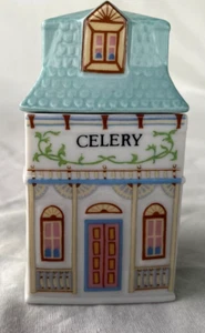 “Celery” Lenox Spice Village Fine Porcelain House Cottage Jar 1989 3” Tall - Picture 1 of 5