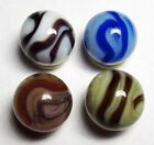 4 RAVENSWOOD Swirl Marbles. 39/64" to 19/32" All Mint.
