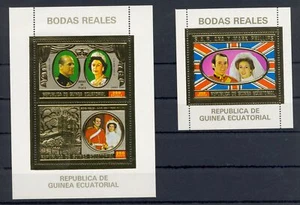 GUINEA ECUATORIAL-2 x BLOCK GOLD COLOUR PRINT -ROYAL FAMILY MI# B 88/89 --@48 - Picture 1 of 1