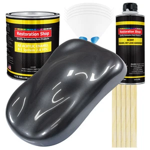 Restoration Shop Gunmetal Grey Metallic Acrylic Enamel Gallon Kit, Auto Paint - Picture 1 of 5