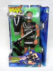2001 Mattel Max Steel Scuba Dive Force 11" Action Figure - Damaged Box - Picture 1 of 11