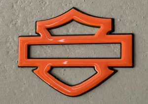 Harley Davidson Emblems BLACK&ORANGE 10" Puffy Custom CVO Wall Sticker - Picture 1 of 2