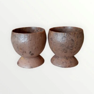 2 Coconut Cup Tiki Hawaiian Party Luau Retro Lot Plastic Craft Realistic Large - Image 1 of 4